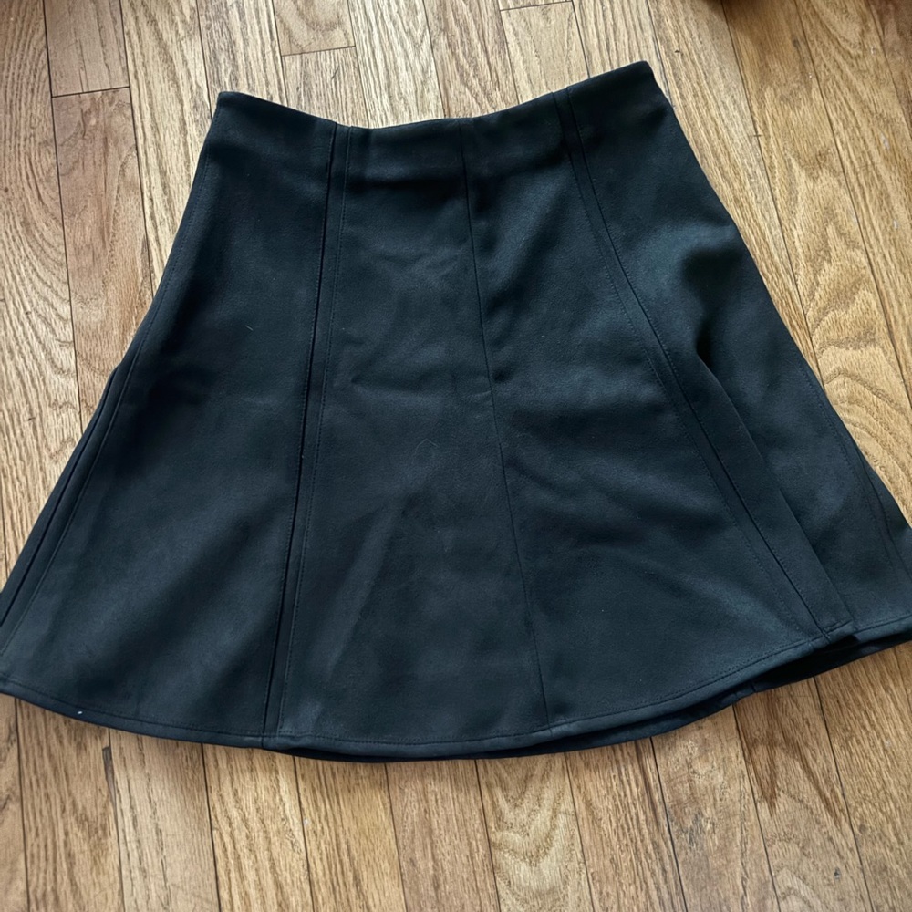 LOFT green suede skirt